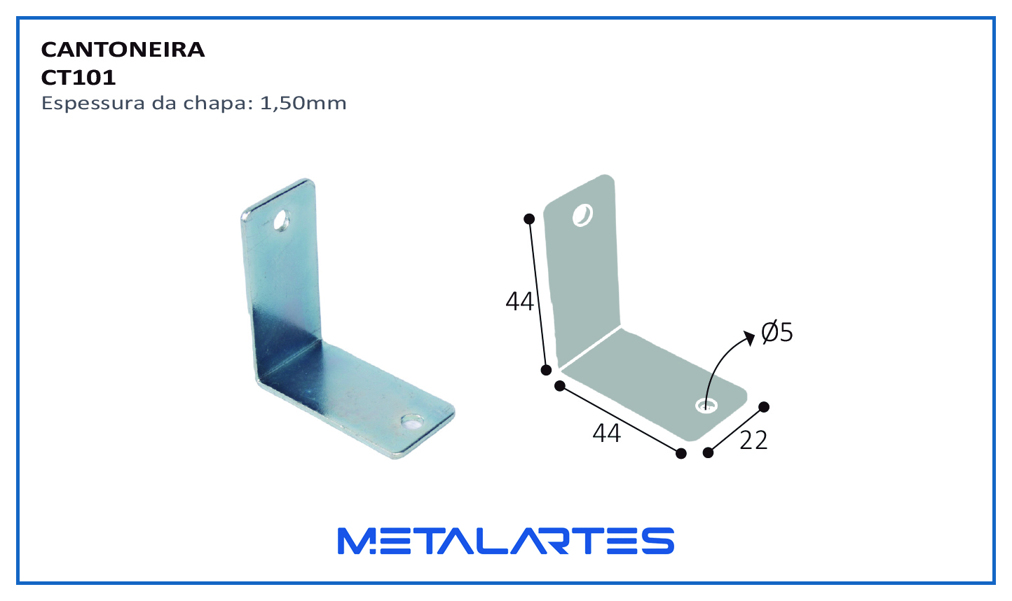 CANTONEIRA CT101 45X45X21MM 2F