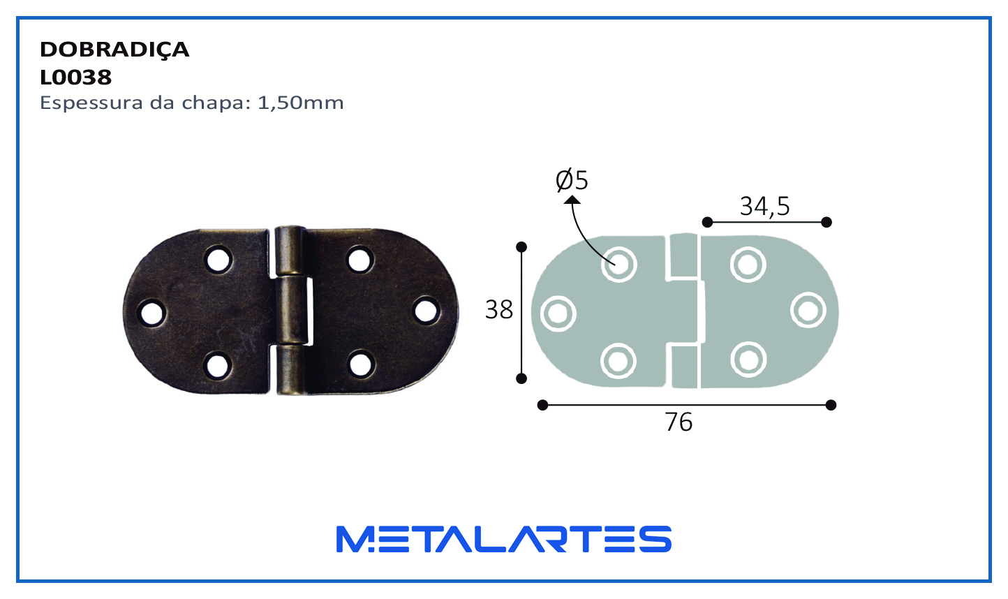 DOBRADIÇA L0038 75MM