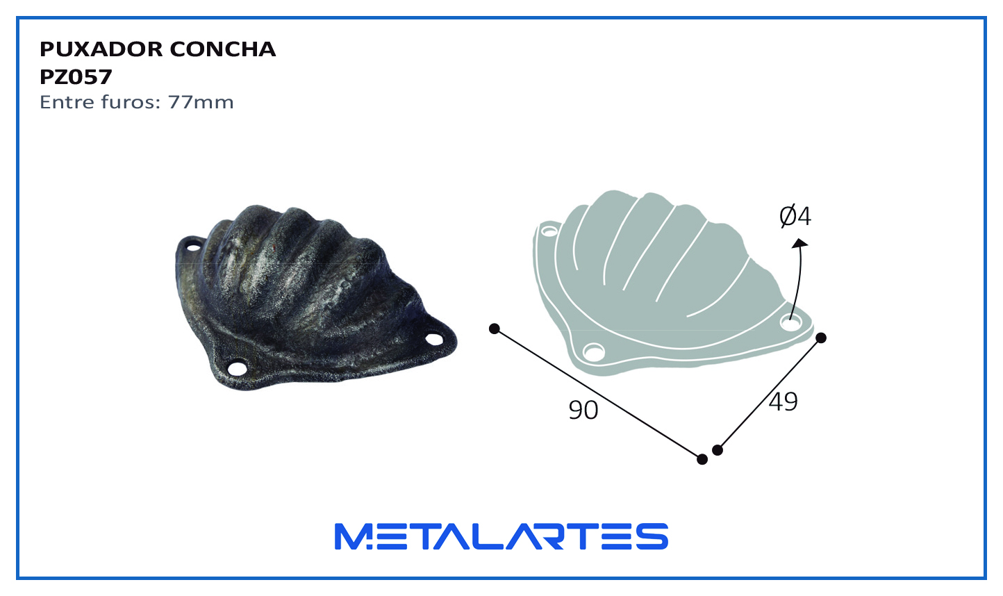 Puxador PZ 057 Concha Marinha