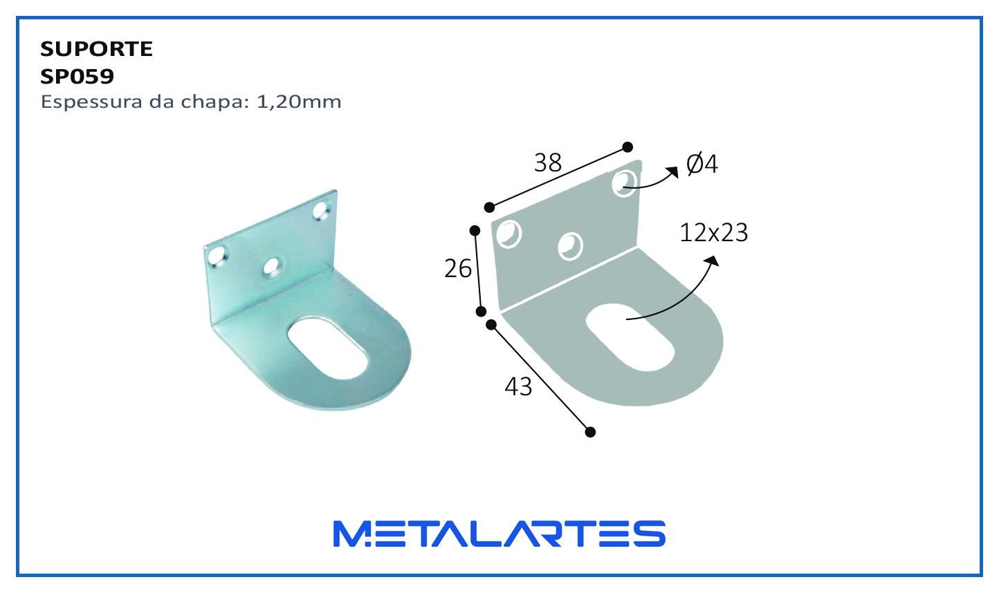 SUPORTE SP059 3 FUROS