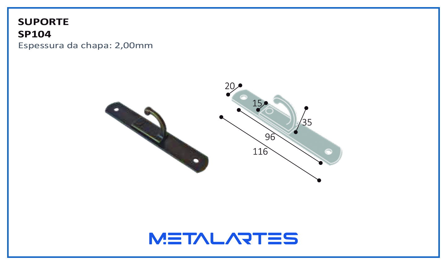 SUPORTE SP104 TOALHEIRO 115X19MM